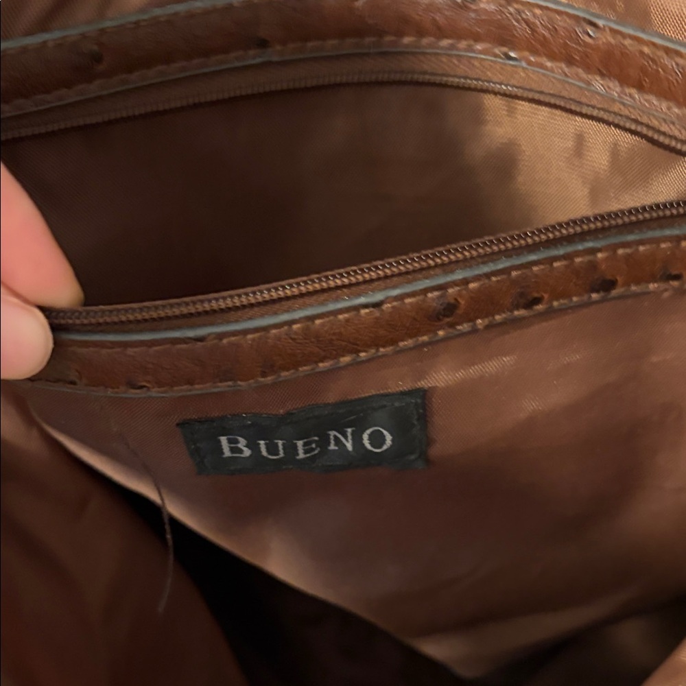 VTG Bueno Two-Tone Brown Leather Tote Bag - Picture 3 of 7